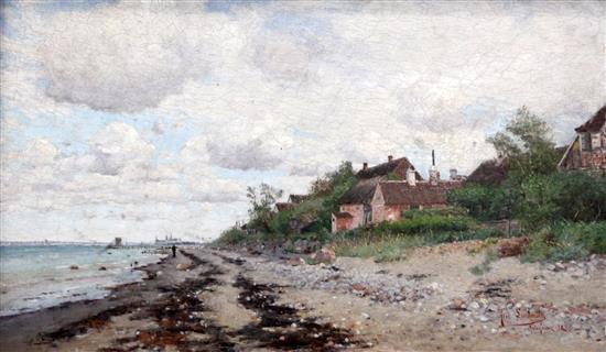 Axel Lindman (1848-1930) Halsingor 10.5 x 18in.